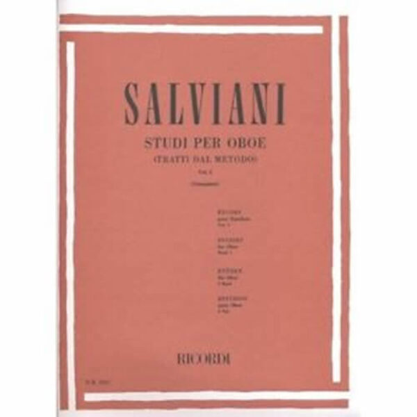 SALVIANI Studi per oboe (tratti dal metodo) vol. 1 - Giampieri - Ed Ricordi